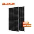 Hefei Bluesun Solar 335Watt 335W Kristal Tunggal 158.75mm Monocrystalline Half Cut 335W Panel Surya