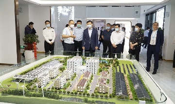 Wakil Gubernur Zhang Xi membawa bea cukai direktur Provinsi Departemen Perdagangan, kepala Shushan District dan pimpinan dari berbagai departemen untuk mengunjungi Bluesun Surya.