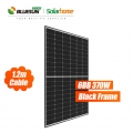 Bluesun Solar PV Setengah Potong Bingkai Hitam Modul PV Perc 370W 370Wp 370Watt Panel Surya Monokristalin
