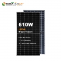 Panel surya kaca ganda bifacial 595w 600w 610w 615w panel surya setengah sel untuk rumah