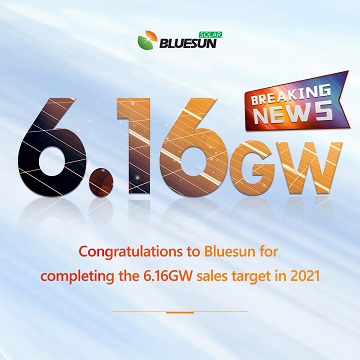 Selamat！Bluesun menyelesaikan Kapasitas Pengiriman 6.16GW