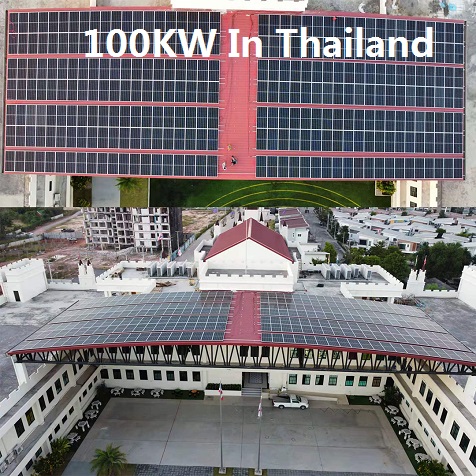 Bluesun 100KW On Grid Tata Surya Dipasang Di Thailand