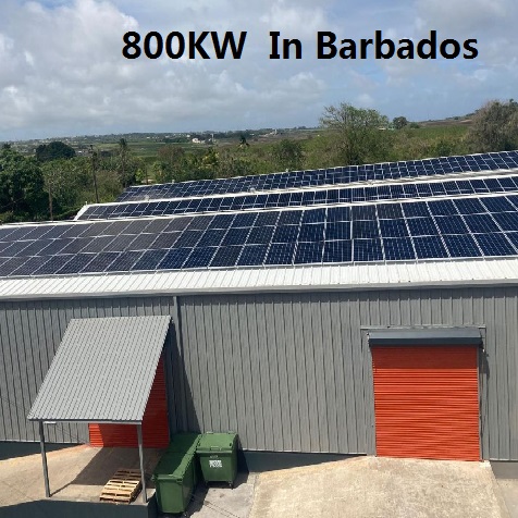 800KW Grid Terikat Sistem Tenaga Surya Industri Di Barbados